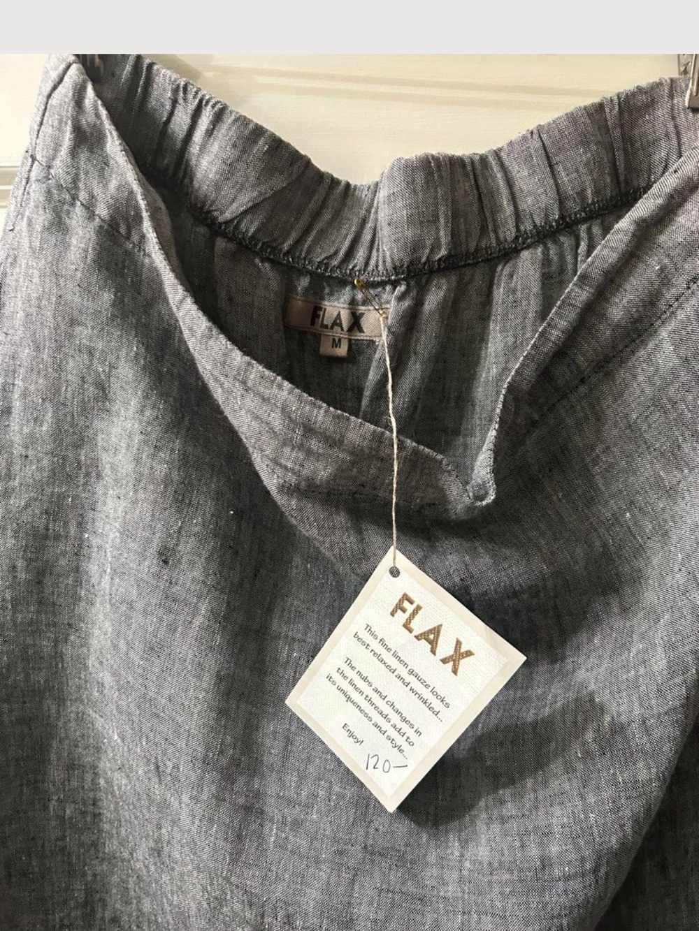 Flax Gray Linen A-Line Skirt - Picture 4 of 7